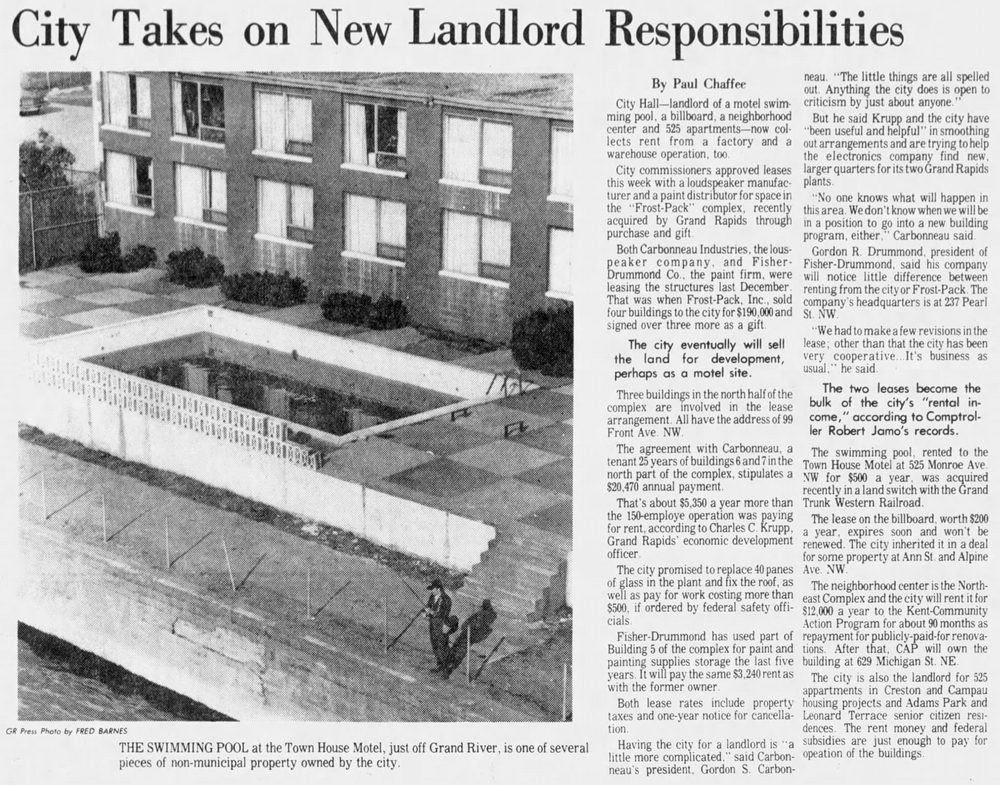 Town House Motel - March 1976 Article On City Taking Over (newer photo)